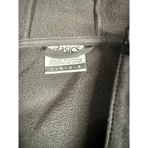 Asics Womens Shell Jacket Size Large Black Waterproof Hooded Zip Pockets - Picture 6 of 7